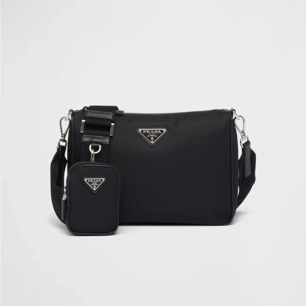 Authentic Prada Black Re-Nylon and Saffiano leather shoulder bag - Picture 2 of 11